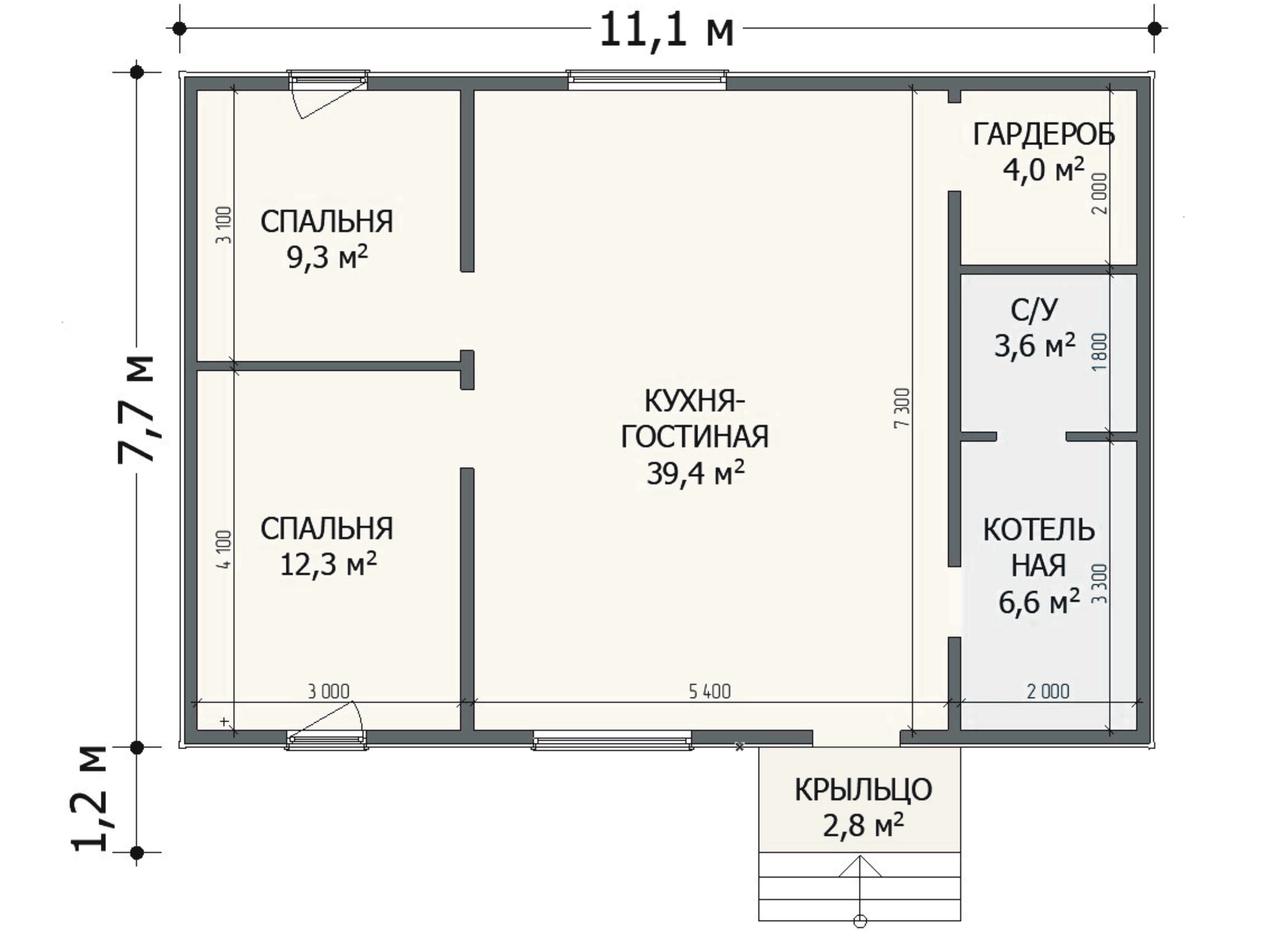 Планировка Опти 78 - 1 этаж