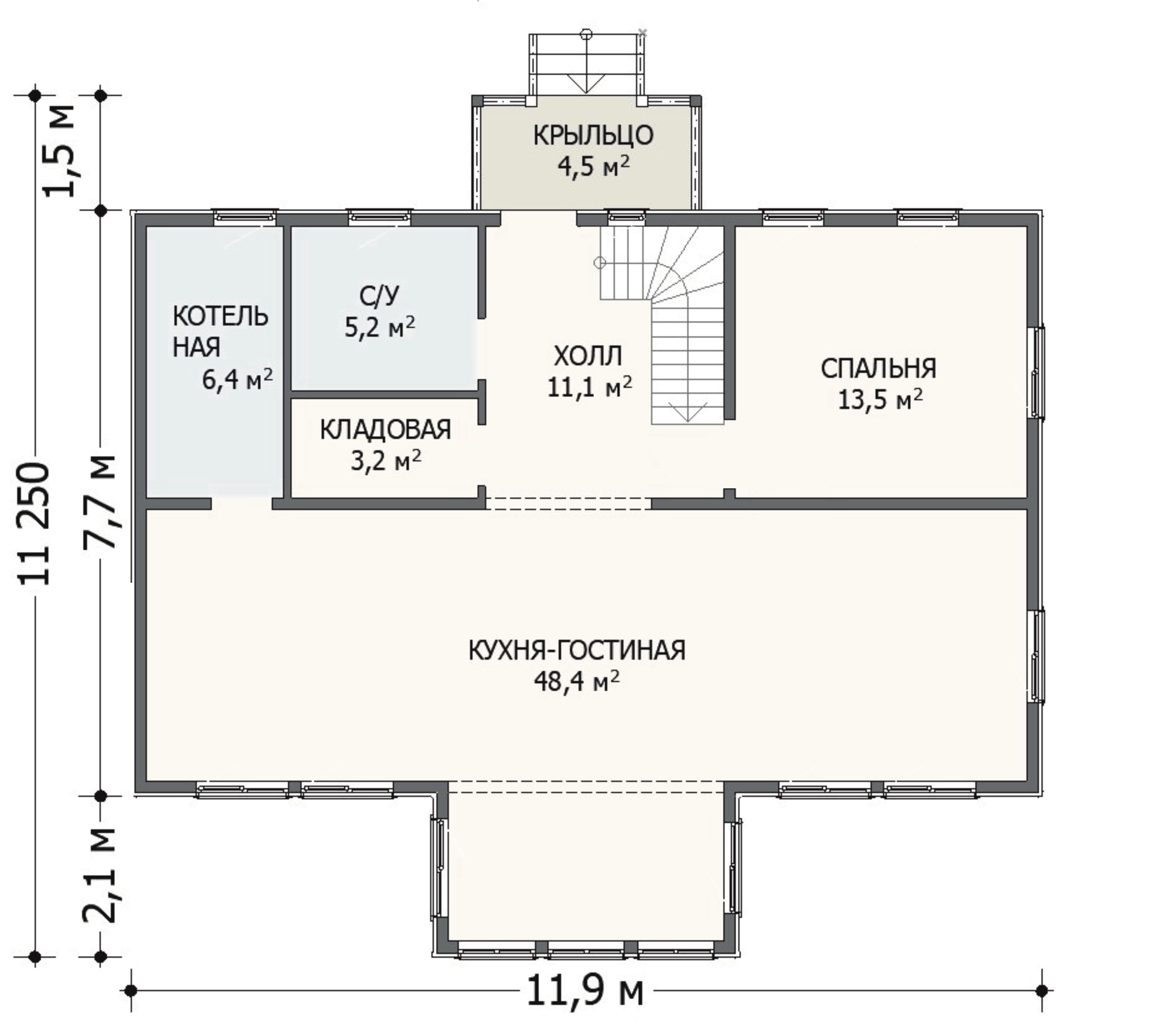 Планировка Усадьба 180 - 1 этаж