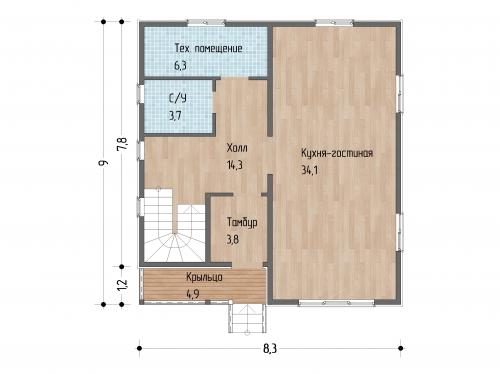 Планировка Соната 130 - 1 этаж
