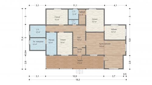 Планировка Весна 157 - 1 этаж