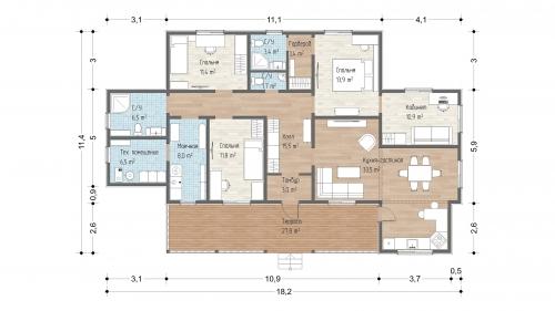Планировка Весна 157 - 1 этаж