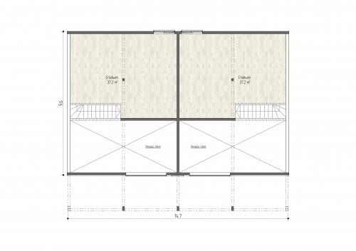 Планировка Дуплекс шале 244 - 2 этаж