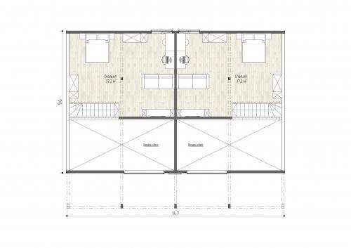 Планировка Дуплекс шале 244 - 2 этаж