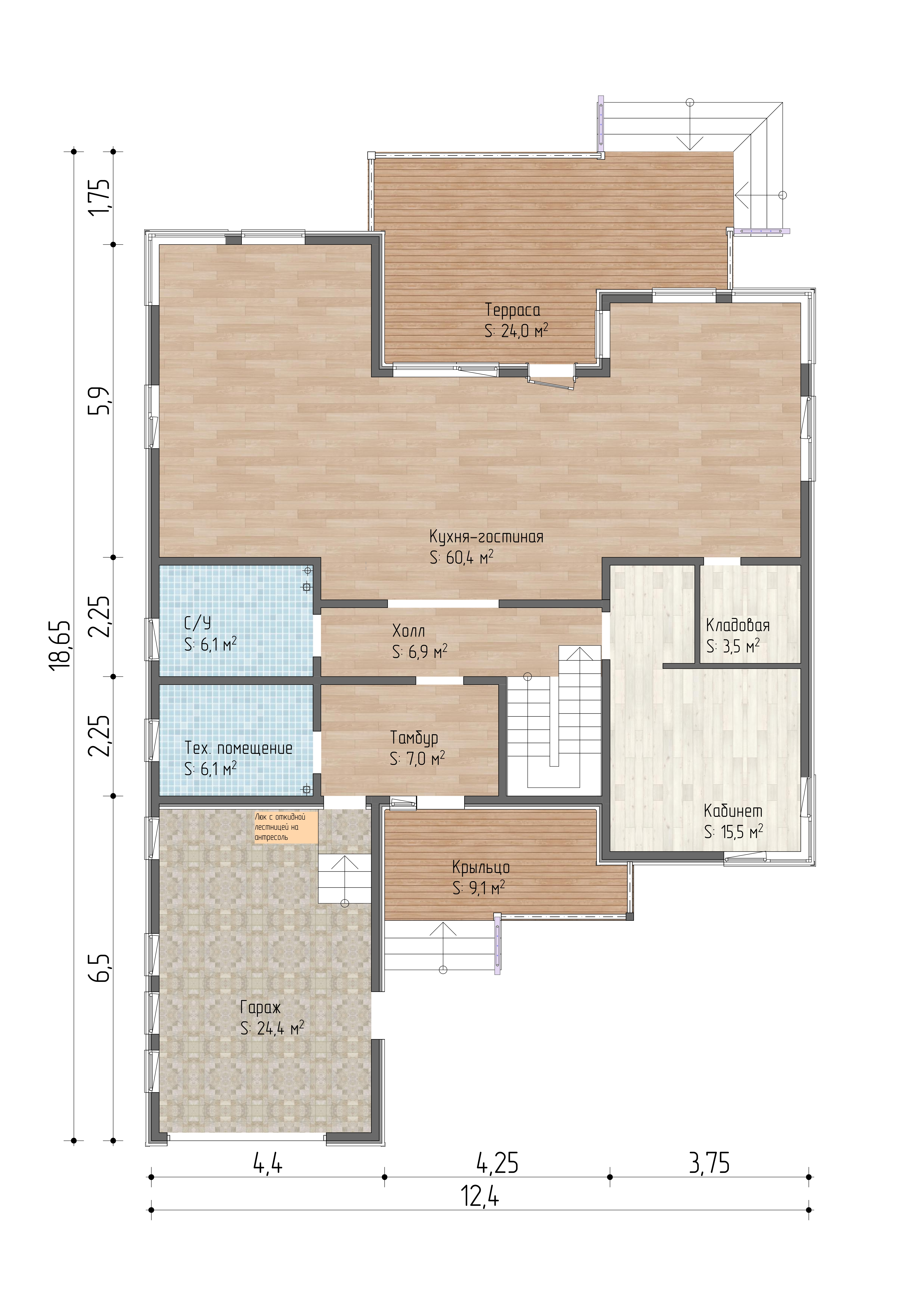 Планировка Авиньон-226 - 1 этаж